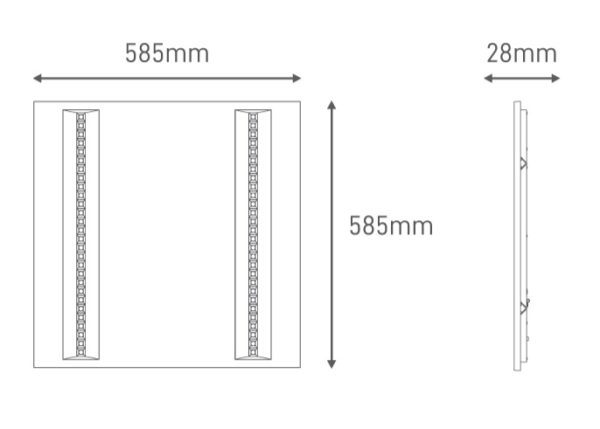 ARON LIGHT PANEL Lyss 60X60 UGR Éligible C2E Éclairage (Certificat d'Économie d'Énergie - Critères sur demande)