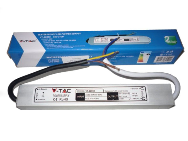 VTAC SKU 3100 ALIMENTATION 12V 30W 2,5A IP65 POWER SUPPLY