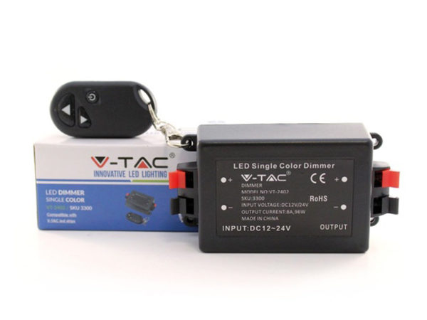 VTAC SKU 3300 DIMMER POUR RUBAN LED AVEC TÉLÉCOMMANDE 96W 12-24V STRIPLIGHT