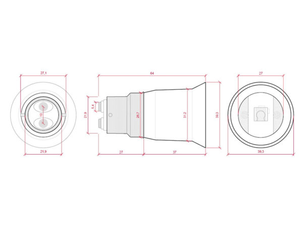 VTAC SKU 3419 ADAPTATEUR B22-E27 CONVERTOR B22-E27