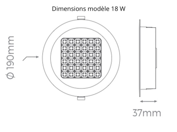 ARON LIGHT DOWNLIGHT 18W 25W ROND UGR