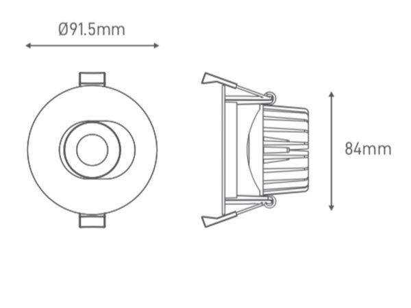 DOWNLIGHT ENCASTRABLE 10 W 2700 K 900 lumens DOWNLIGHT 10W 900 LM 900 lumens LUMINAIRE ENCASTRÉ 10 W