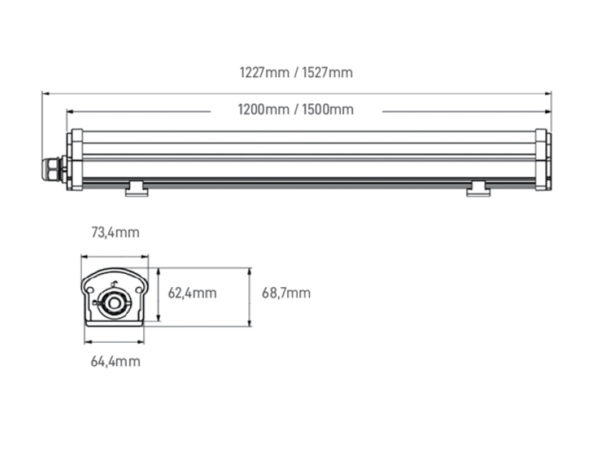 INTEL Réglette étanche tri-proof triproof toeless tool-less IP 66 IP66 IK10 IK 10 ILAR00957 ILAR00958 ILAR-00957 ILAR-00958 30 W 40 W 30W 40W