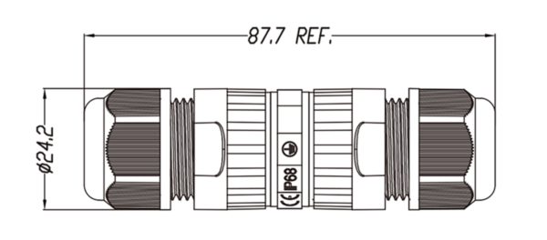 connecteur étanche IP68 type teetube