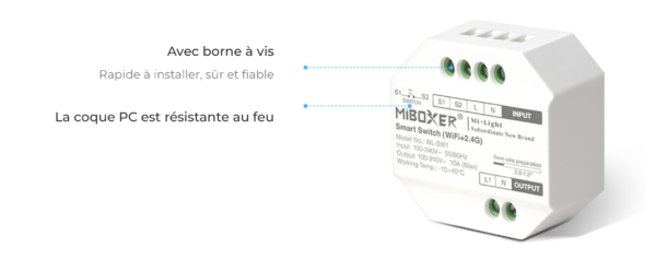COMMUTATEUR INTELLIGENT (WIFI+2.4G) MILIGHT MIBOXER INTERUPTEUR A DISTANCE
